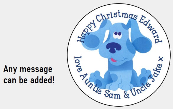 Personalised Christmas Xmas present stickers blues clues