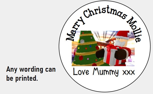 Personalised Christmas Xmas presents stickers Father Christmas Roblox
