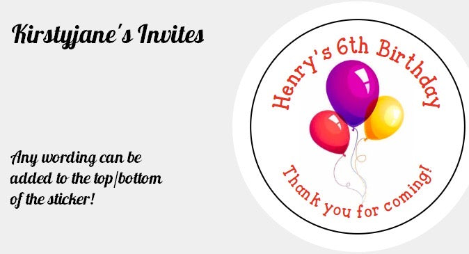 Personalised Christmas Balloons Xmas present stickers