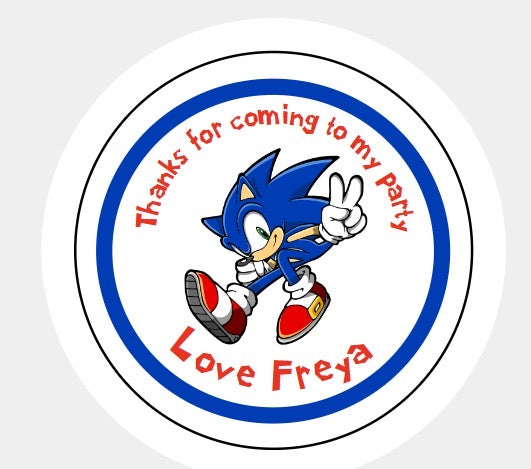 Personalised Christmas Xmas present stickers Sonic