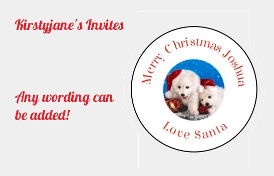 Personalised Christmas Xmas present sticker Dogs