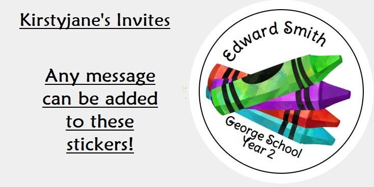Personalised Christmas Xmas present stickers crayons