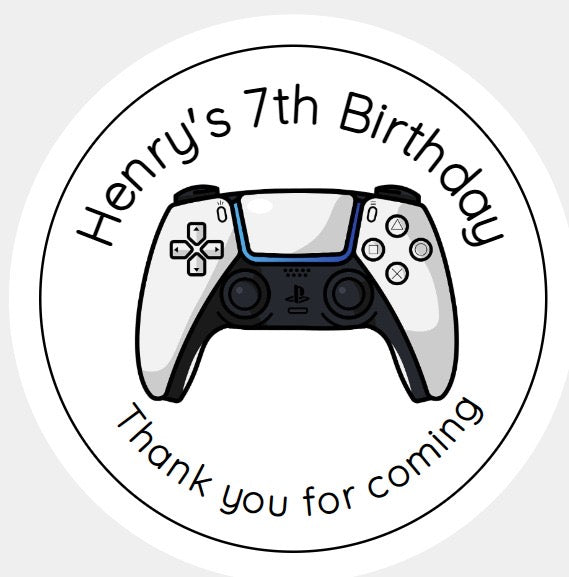 Personalised Christmas Xmas present stickers PlayStation controller gamer