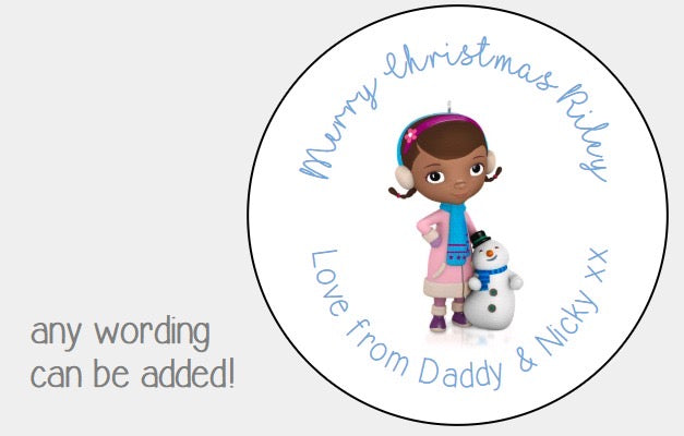 Personalised Christmas Xmas present stickers doggie dog (Copy)