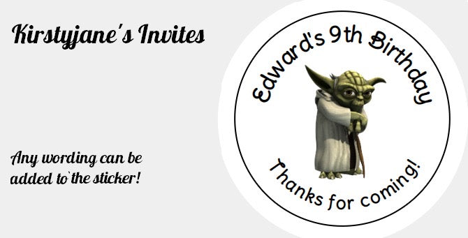 Personalised Christmas Xmas present stickers Star Wars Yoda