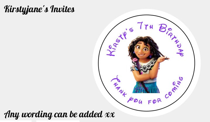 Personalised Christmas Mirabel Encanto Xmas present stickers