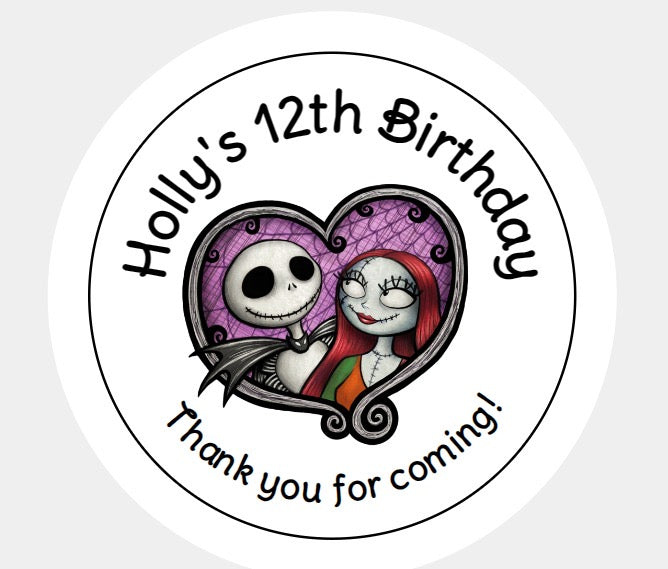 Personalised Christmas Xmas present stickers nightmare before Christmas