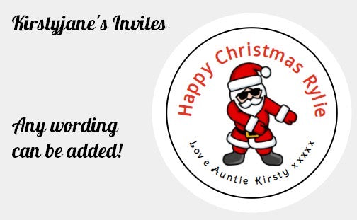 Personalised Christmas Xmas present stickers Father Christmas