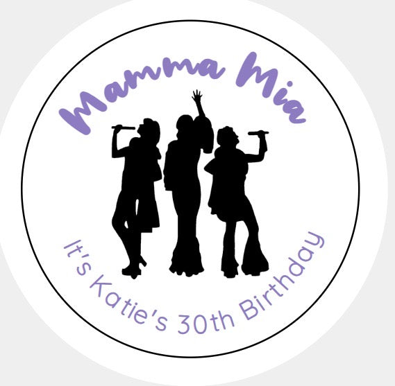 Personalised Christmas Xmas present stickers mamma mia