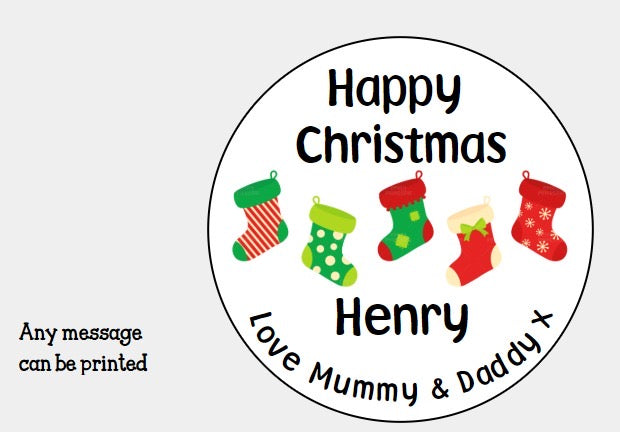 Personalised Christmas Xmas present stickers stockings