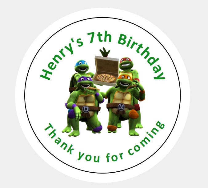Personalised Christmas Xmas present stickers Teenage Mutant Ninja Turtles