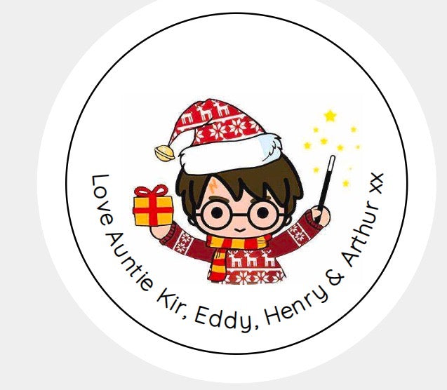 Personalised Christmas Xmas presents stickers Harry Potter