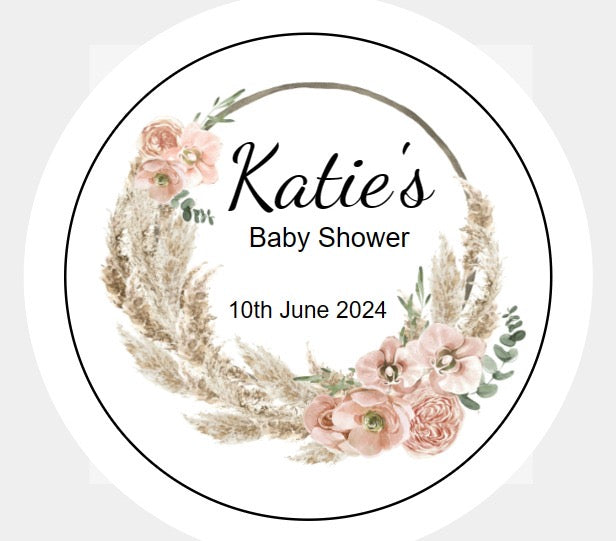 Personalised Christmas Xmas present stickers floral