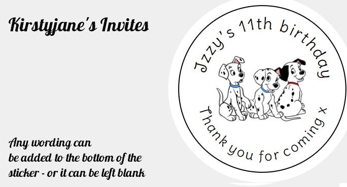 Personalised Christmas Xmas present stickers Disney 101 Dalmations