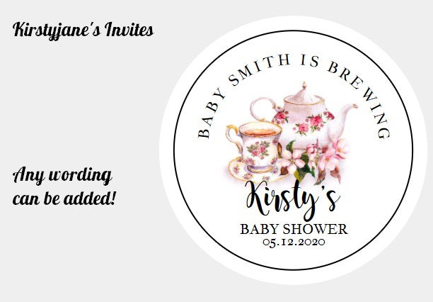 Personalised Christmas Xmas present stickers Afternoon Tea