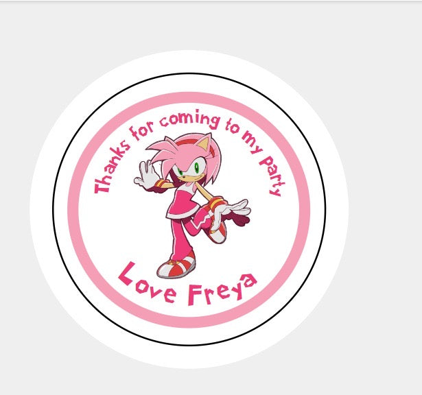 Personalised Christmas Xmas present stickers Amy rose