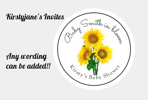 Personalised Christmas Xmas present stickers Sunflower