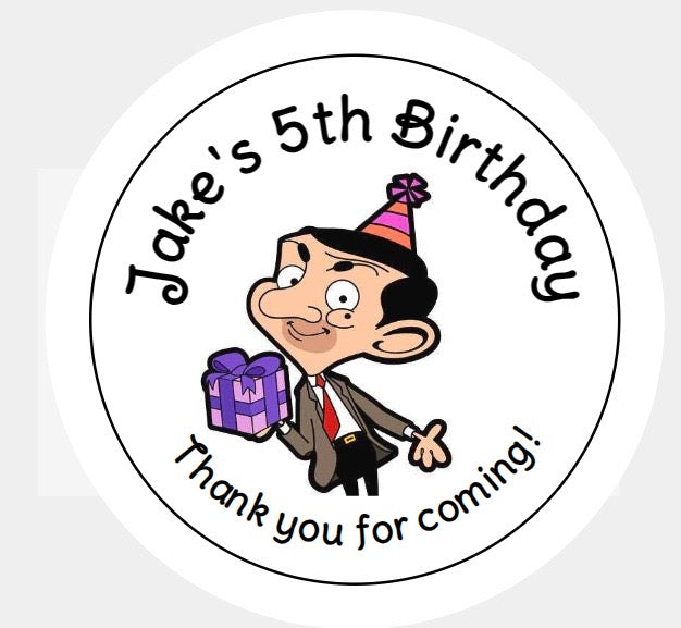 Personalised Christmas Xmas present stickers Mr Bean