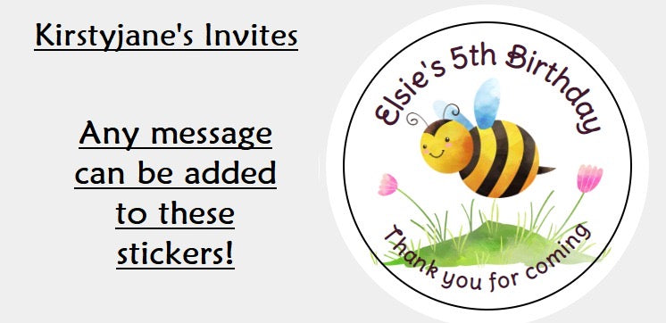 Personalised Christmas Xmas present stickers Bee
