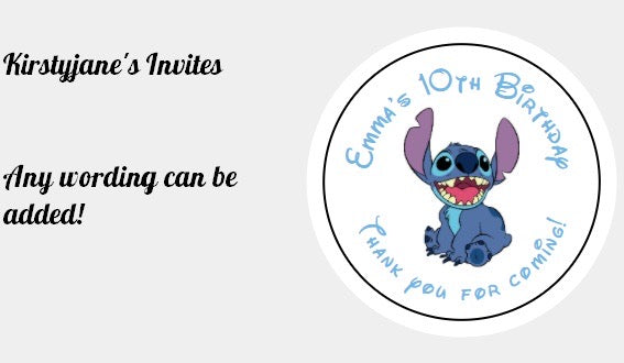 Personalised Christmas Xmas present stickers Disney stitch