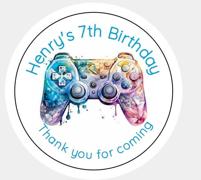 Personalised Christmas Xmas present stickers PlayStation controller gamer