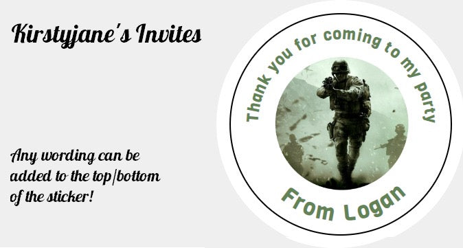 Personalised Christmas Call of Duty Xmas present stickers