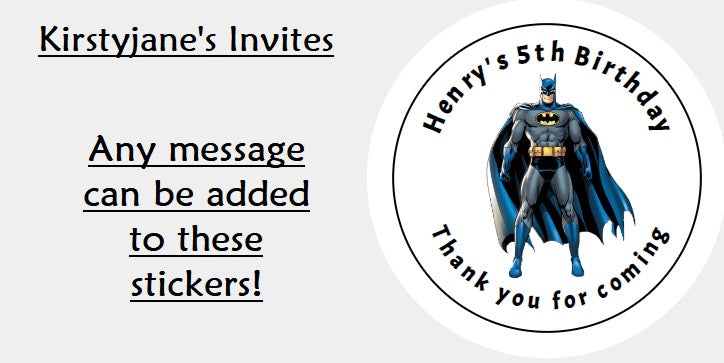 Personalised Christmas Xmas present stickers Batman