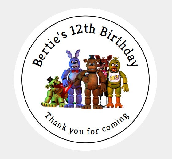 Personalised Christmas Xmas present stickers five nights at freddie’s