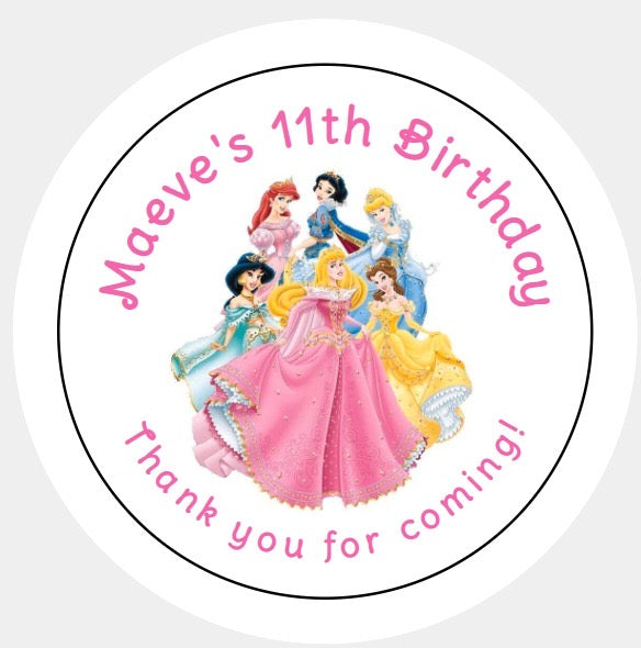 Personalised Christmas Xmas present stickers Disney princesses