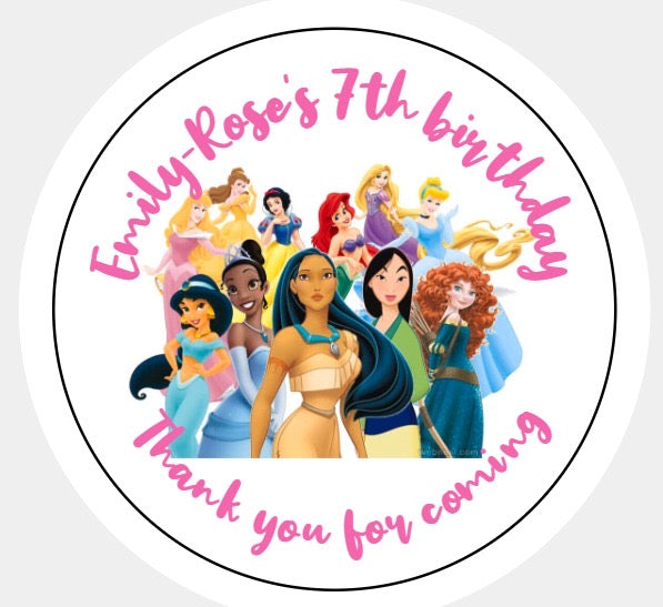 Personalised Christmas Xmas present stickers Disney Princesses