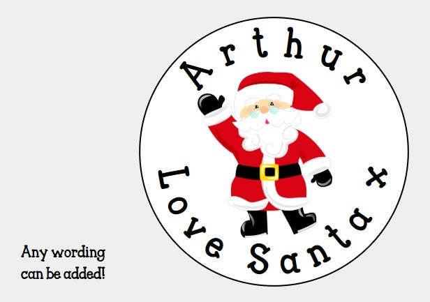 Personalised Christmas Xmas presents stickers Father Christmas Santa