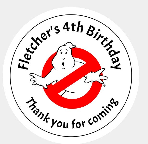 Personalised Christmas Xmas present stickers Ghostbusters