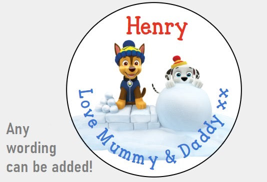 Personalised Christmas Xmas presents stickers paw patrol