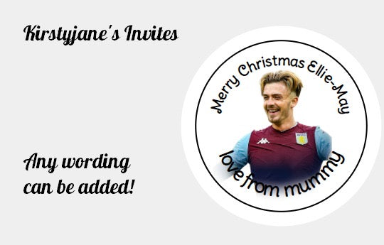 Personalised Christmas Xmas present stickers Football westham