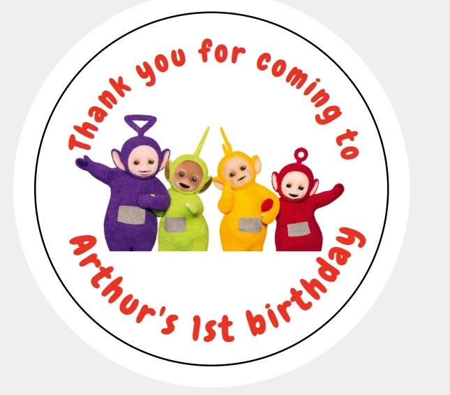 Personalised Christmas Xmas present stickers Teletubies