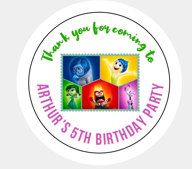 Personalised Christmas Xmas present stickers inside out Disney
