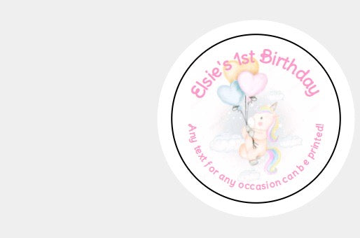Personalised Christmas Xmas present stickers Unicorn