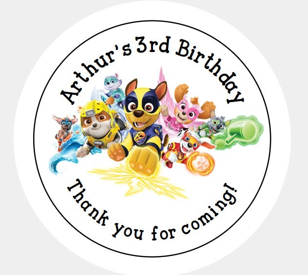 Personalised Christmas Xmas present stickers paw patrol