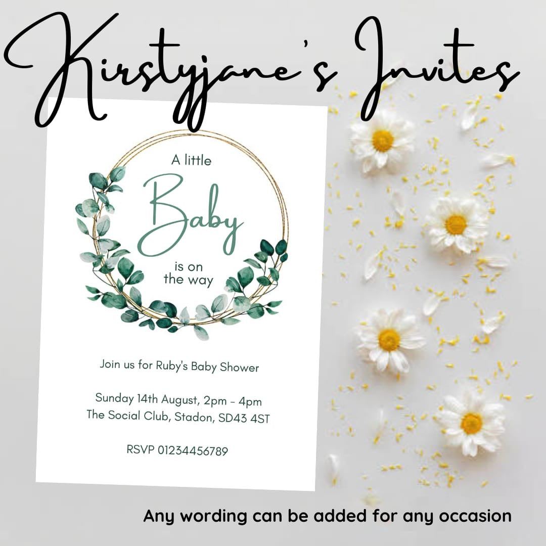 Personalised baby shower invitations