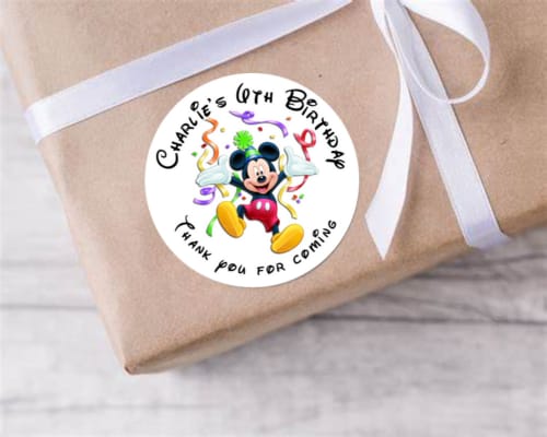 Personalised birthday party Disney Mickey Mouse stickers
