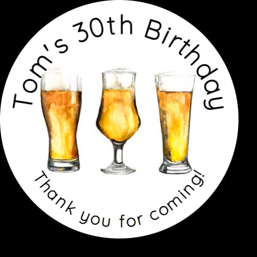Personalised birthday party mens adult beer stickers