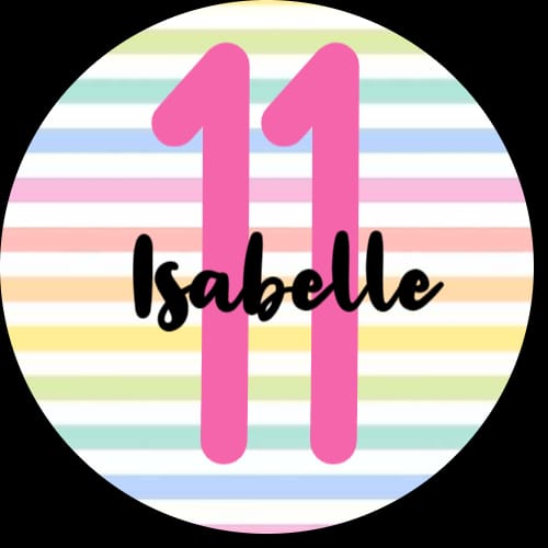 Personalised birthday party girls rainbow stickers