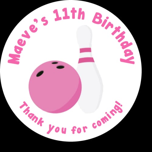 Personalised birthday party Bowling stickers