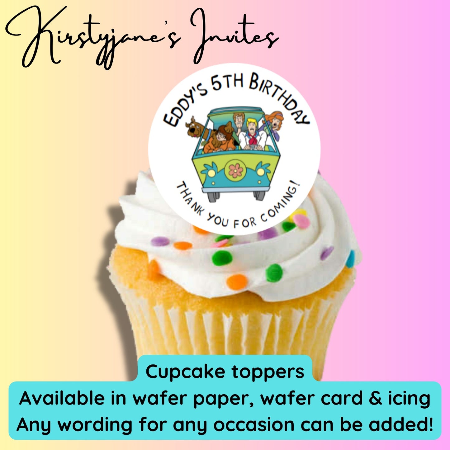 Personalised cupcake toppers SCOOBY DOO