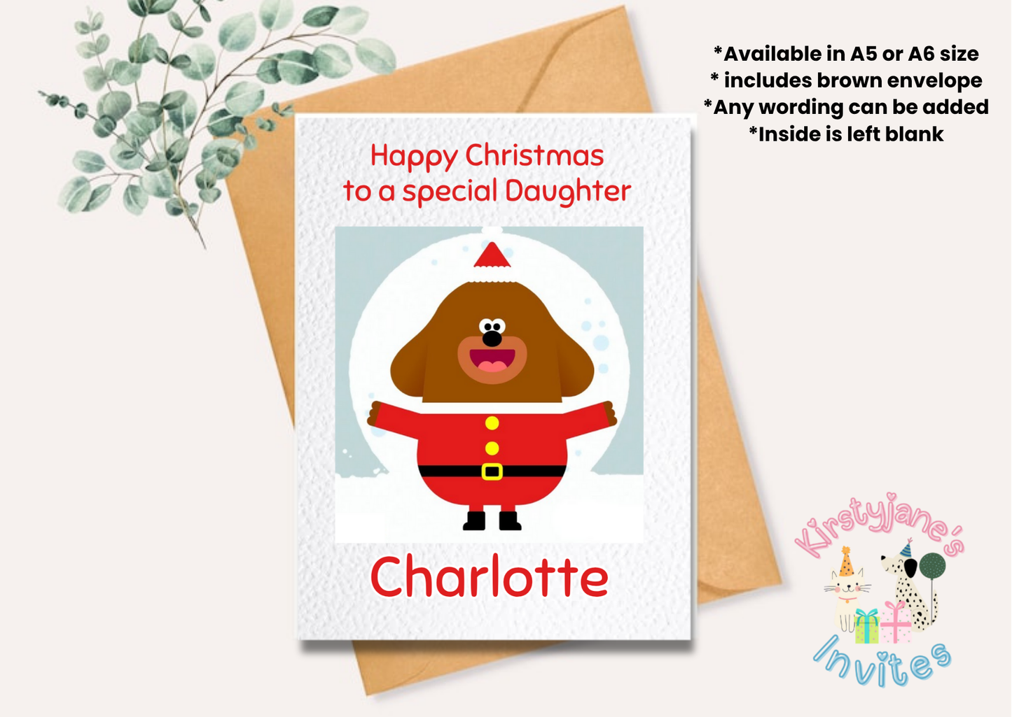 Christmas xmas greetings card Hey Duggee