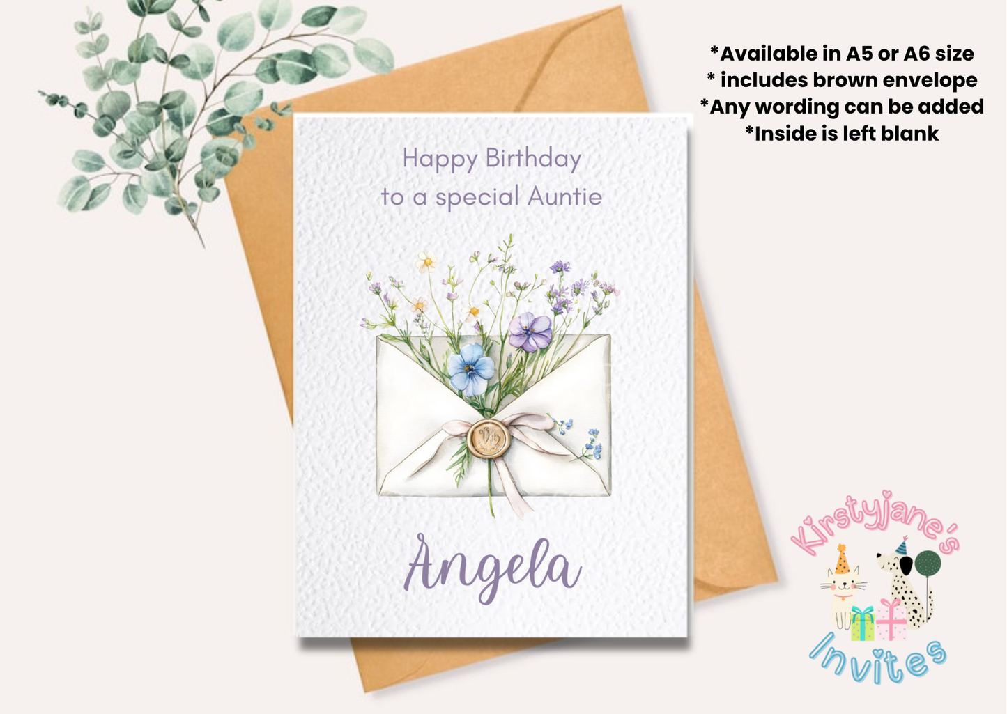 Birthday greetings Card Womens Girls Flowers Floral 18th 21st 30th 40th 50th 60th 70th 80th
