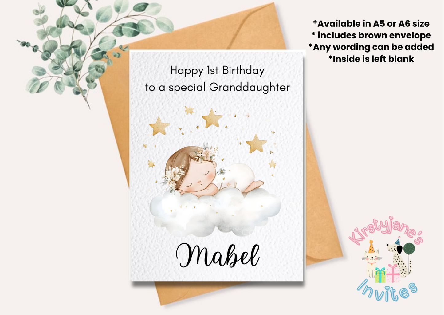 Birthday greetings Card Angel Baby 1st Christening Baby Shower Baptism