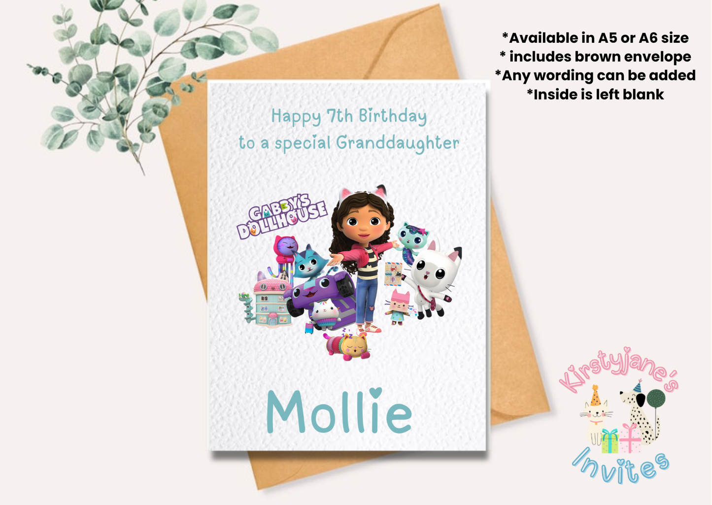 Birthday greetings Card Girls Gabbys Dollhouse