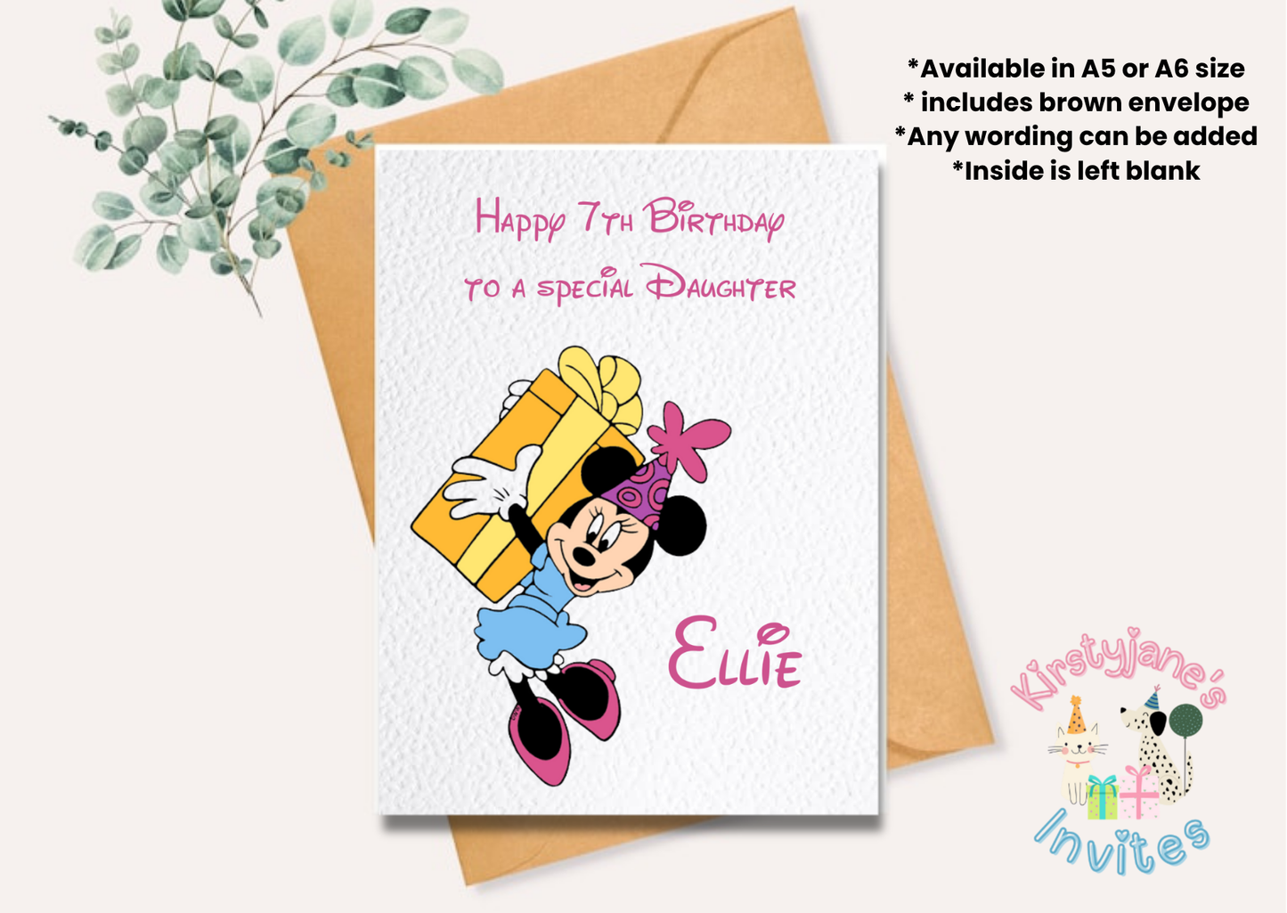 Birthday greetings Card Disney Mickey Minnie Mouse