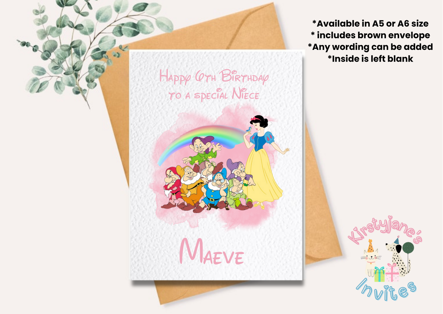 Birthday greetings card Disney Princess Snow White